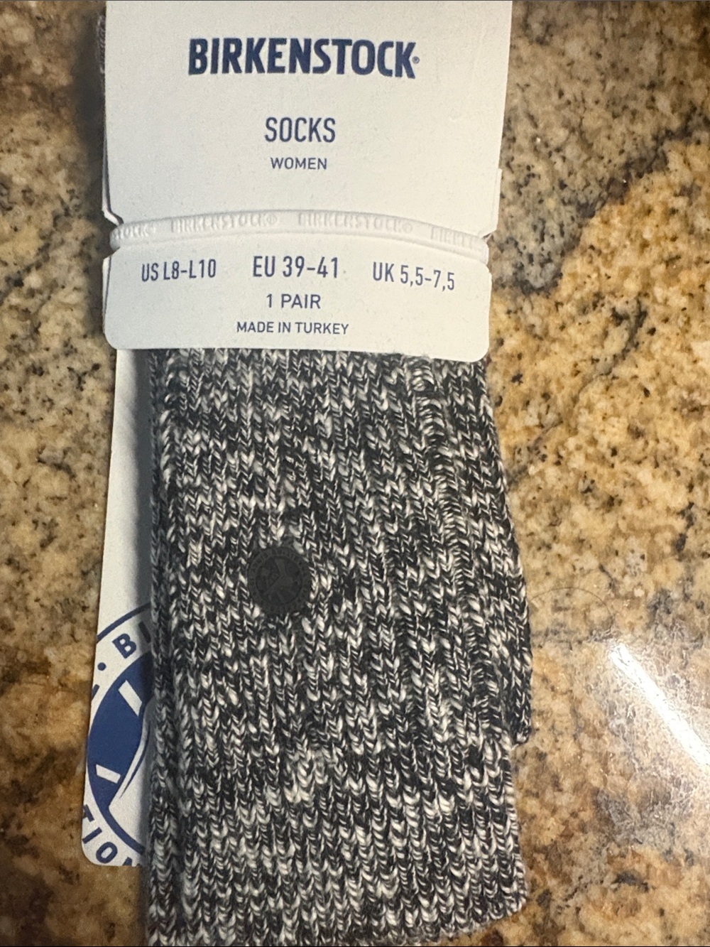 Birkenstock Black & White Marled Women's Crew Socks